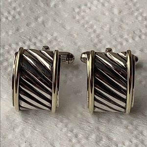 David Yurman Sterling and 14k cufflinks